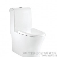 2016新款**可贴牌优等3.5升喷射虹吸式地排双孔连体马桶