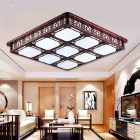 现代中式吸顶灯led卧室餐厅客厅灯阳台过道灯大气实木亚克力灯