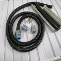 福莱通 金属包塑镀锌软管  国标PVC型25mm黑色阻燃包塑管配套连接器金属环